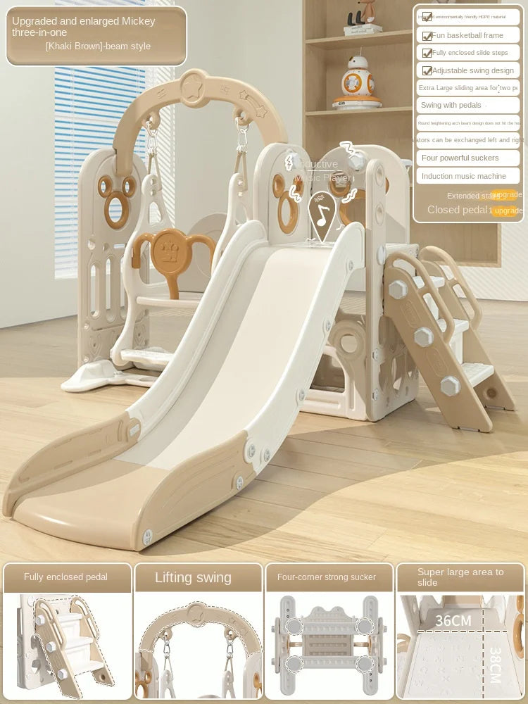 Slide Child Children's Sliding Board Indoor Home 2 To 10 Years Old Baby Slide Swing 3 In 1 Family Multifunctional Playground