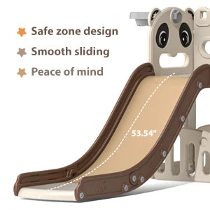 Toddler Slide and Climber Set Indoor Outdoor Slide Playset for Kids Age 1-8, Freestanding Backyard Playground with RNG Toss, Bas